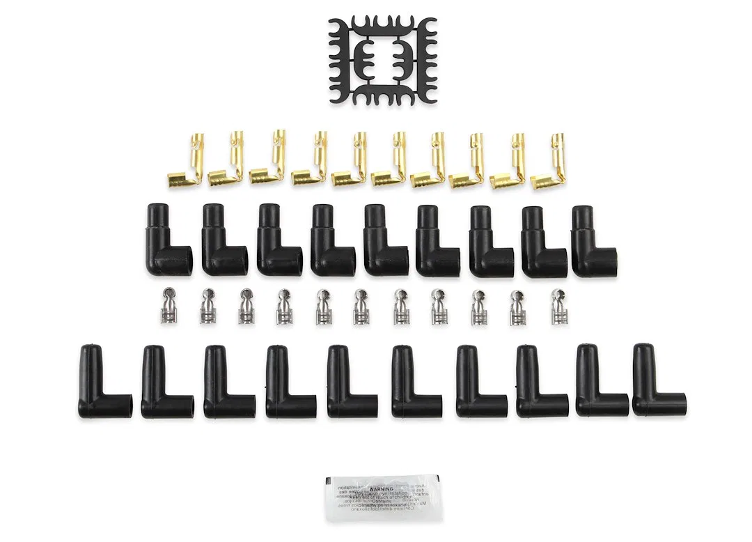 4041R – ACCEL Spark Plug Wire Set, Unassembled Red 8 Millimeter Diameter Silicone Carbon Graphite Sp - view 2